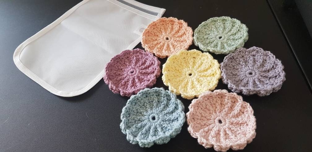 Reusable Makeup Cleaning Pads | Mesh Washing Bag | Eco Friendly | Cotton 7 Pack